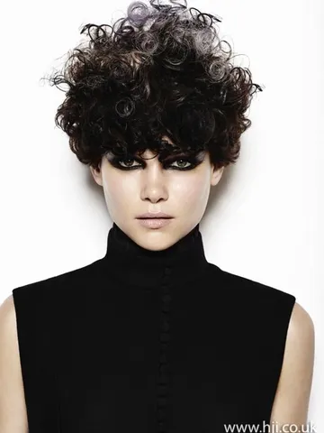 2014 dark textured curls steel flashes hairstyle gallery in