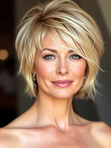 25 layered bob haircuts for women over 50 textured blonde sh