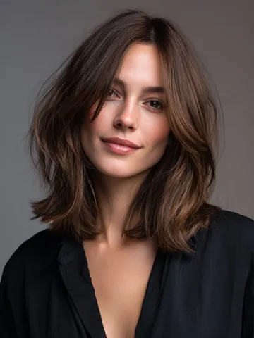 textured lob in 2025 sleek short hair hair cuts medium hair