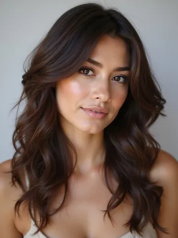 28 layered hair from soft top to airy bottom