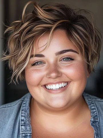 33 flattering short haircuts for chubby women messy textured