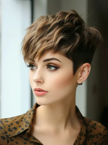 textured pixie cut with an asymmetrical fringe 30702547 stoc