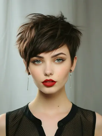 textured pixie cut with an asymmetrical fringe 30702546 stoc