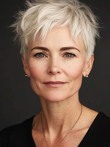 43 chic pixie haircut for women over 50 bold platinum pixie