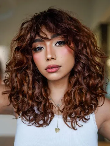 long layered haircuts with bangs for wavy hair