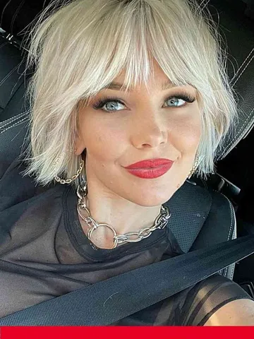 White Blonde Bixie Cut with Choppy Fringe for ladies in their 30s ...