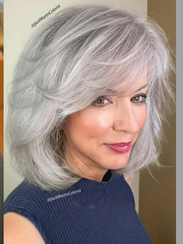 Grey Hair Old, Grey Hair With Bangs, Short White Hair, Gray Hair Cuts ...