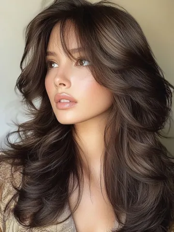 Long Layers with Soft Bangs in 2025