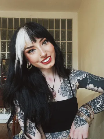 Black Hair With White Bangs