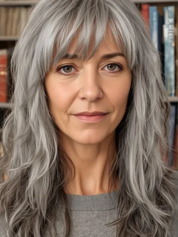 23 Timeless Long Hair with Bangs for Women Over 50: Elegant Hairstyles ...