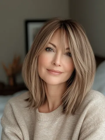 34 Elegant Hairstyles for Women Over 50 with Bangs in 2024