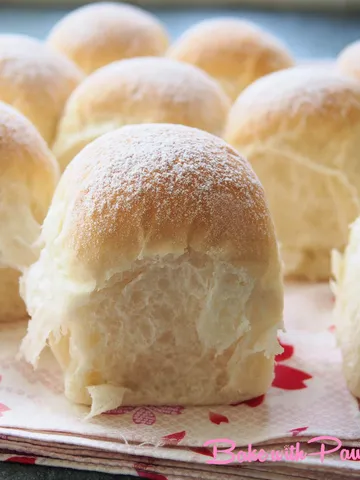 japanese soft white buns bake with paws