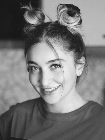 download white girl in double buns hairstyle wallpaper wallp