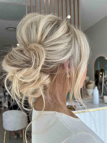 messy buns for medium length hair