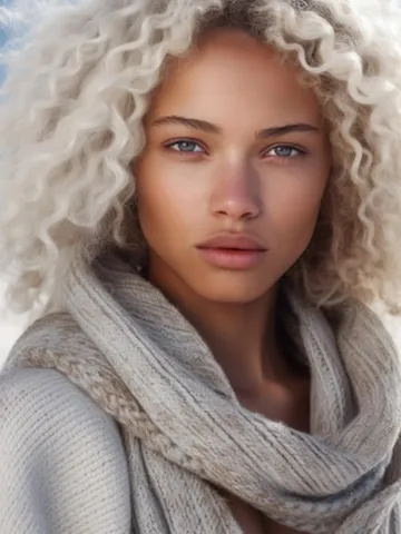 premium ai image multicultural young woman with curly white