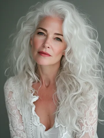 79 curly hairstyles for women over 60 long white hair gray h