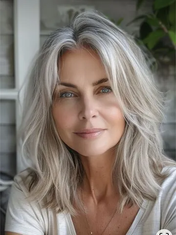 white hair with lowlights older women